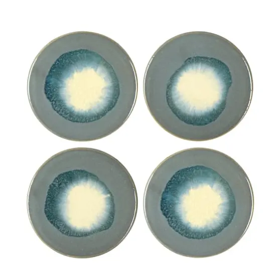 Hello Honey&reg; Reactive Glaze Stoneware Coasters Set Blue {1}