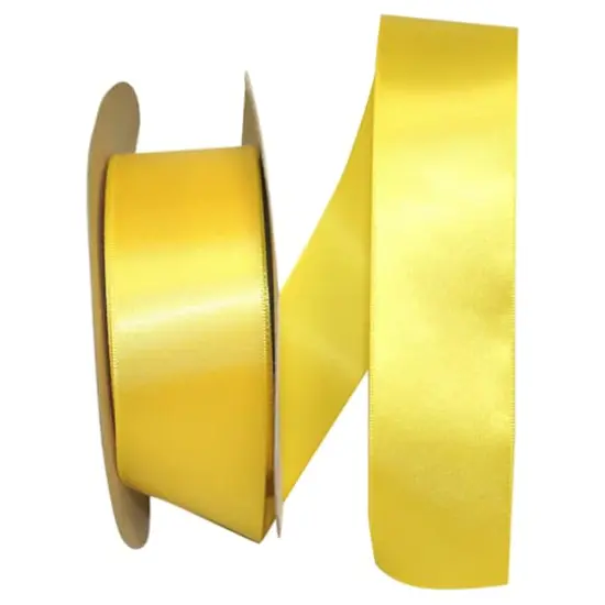 JAM Paper 1.5" x 50yd. Single Face Satin Ribbon Yellow {1}