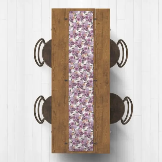 Rust & Violet Florals Outdoor Table Runner {4}