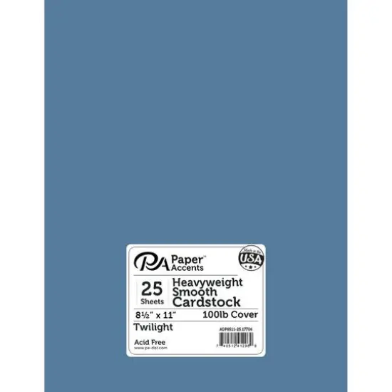 PA Paper&trade; Accents 8.5" x 11" 100lb. Smooth Cardstock, 25 Sheets Twilight {1}