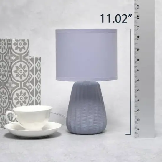 Simple Designs 11" Mini Ceramic Pastel Table Lamp Periwinkle {5}