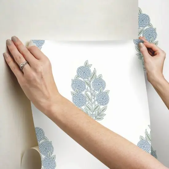 RoomMates Tamara Day Dutch Floral Peel & Stick Wallpaper Blue {11}