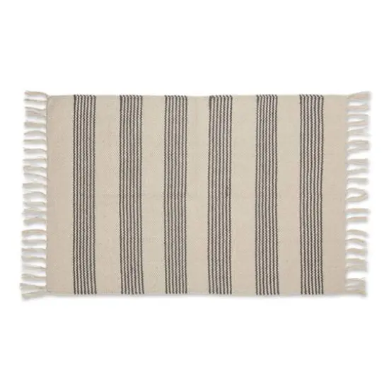 DII&reg; Gray Ticking Stripe Hand-Loomed Rug, 2ft. x 3ft. {1}