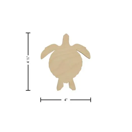 Essentials by Leisure Arts 24 Pack 3.81" x 4.5" Sea Turtle Flat Wood Shape {4}