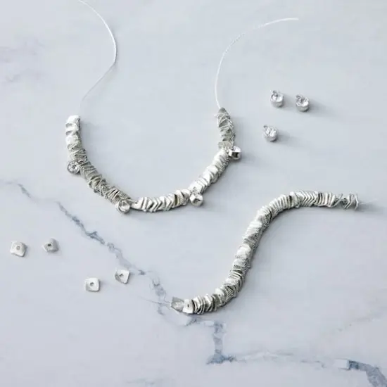 Metal Hammered Square Beads, 6mm by Bead Landing&trade; Rhodium {3}