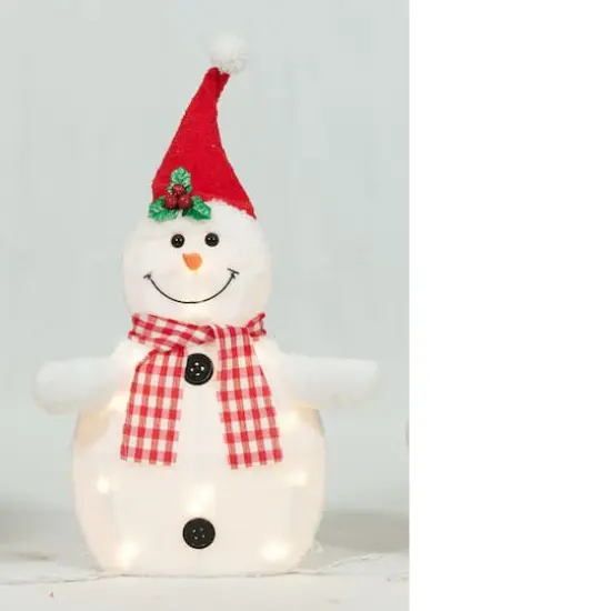 3-Piece Plush Snowman Family Sculpture Set {4}