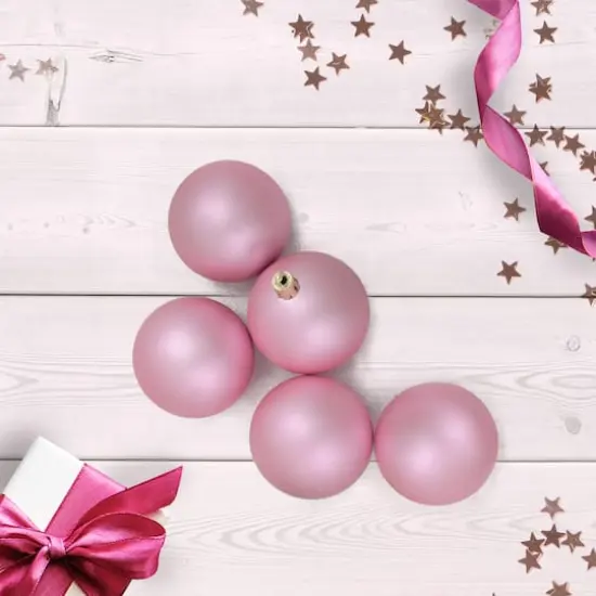60ct Matte Bubblegum Pink Shatterproof Ball Ornaments {4}