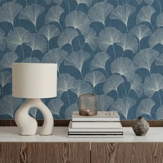 Surface Style Ginkgo Peel & Stick Wallpaper Denim {7}