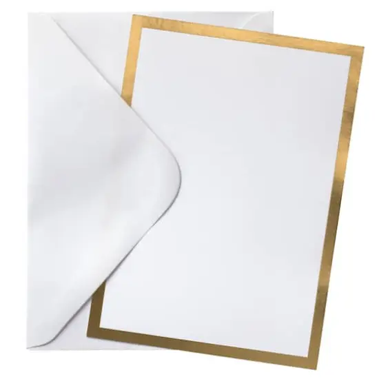 Gold Foil Flat Cards & Envelopes by Recollections&trade;, 5" x 7" {1}