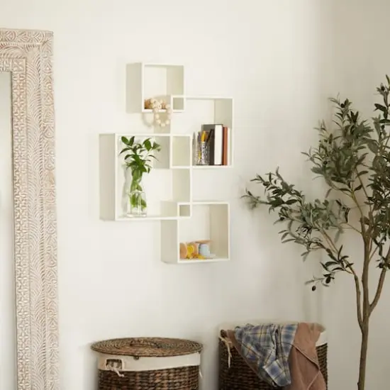 White Fir Contemporary Wall Shelf, 34" x 12" x 22" {8}