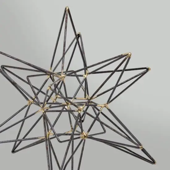 10" Gunmetal & Gold Metal Star Figurine {5}