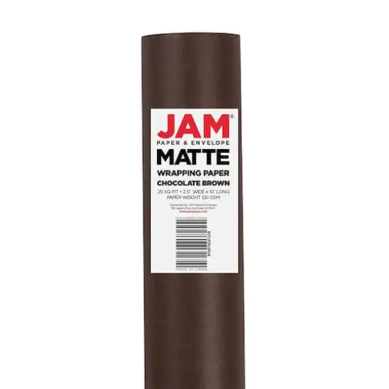 JAM Paper Matte Gift Wrap, 2ct. Chocolate Brown {6}