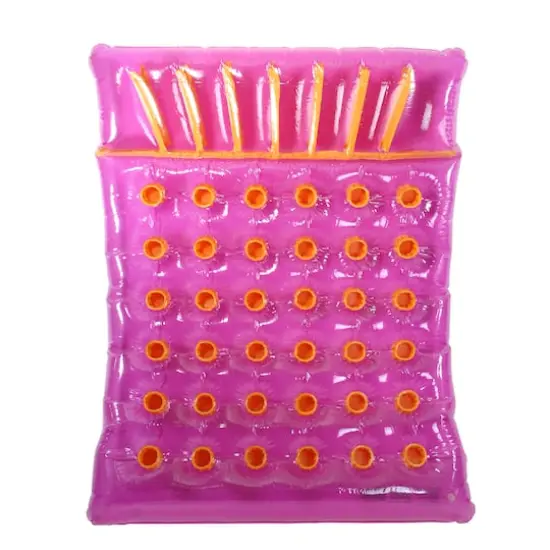 6.5ft. Inflatable Purple Double Mattress Swimming Pool Float {1}