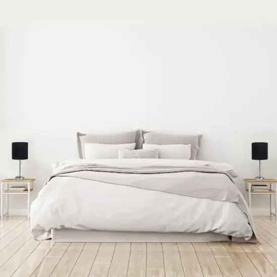 LimeLights 19.5" Brushed Steel Base Lamps with Charging Outlets, 2ct. Black {6}