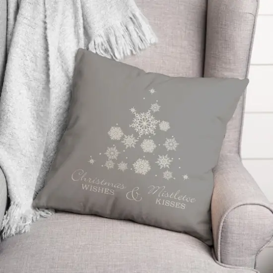 Snowflake Christmas Tree 18" x 18" Indoor/Outdoor Pillow {3}