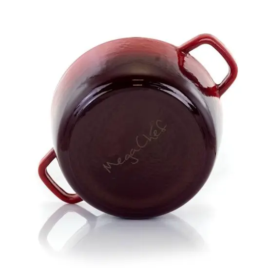 MegaChef 5qt. Red Enameled Cast Iron Casserole {7}