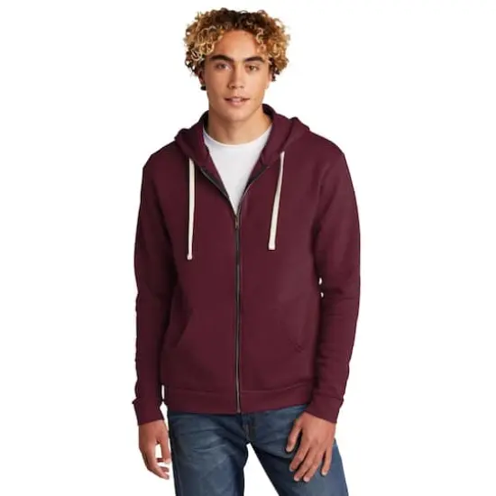 Next Level Unisex Santa Cruz Zip Hoodie Maroon {4}