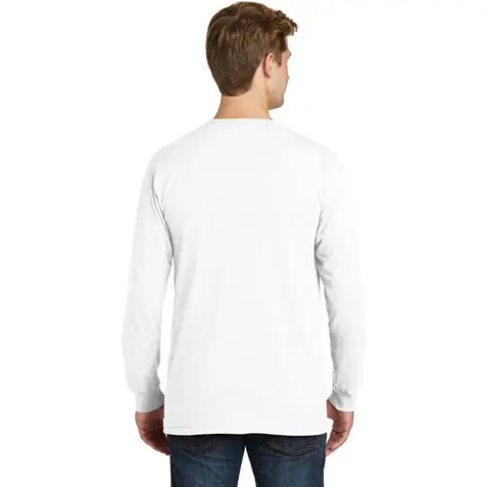 Port & Company&reg; Beach Wash&trade; Garment-Dyed Long Sleeve Adult T-Shirt White {6}