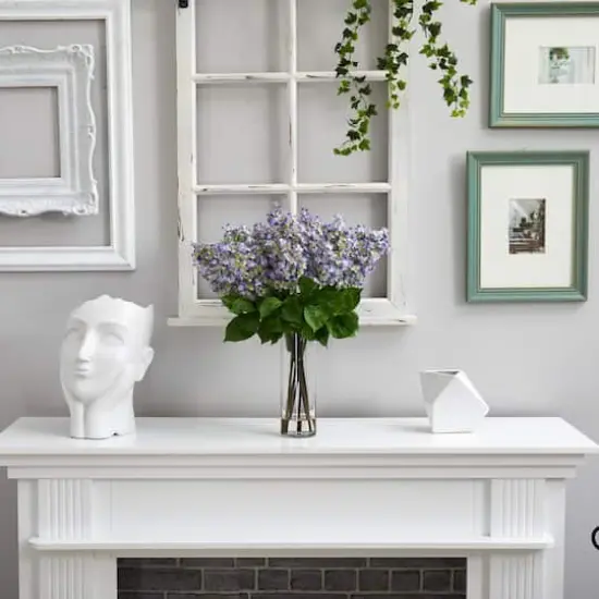 24" Artificial Lilac Arrangement with Cylinder Glass Vase {5}