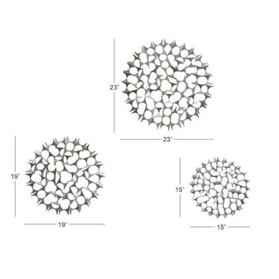 Silver Decorative Circle Wall Accent Set 3ct. {4}
