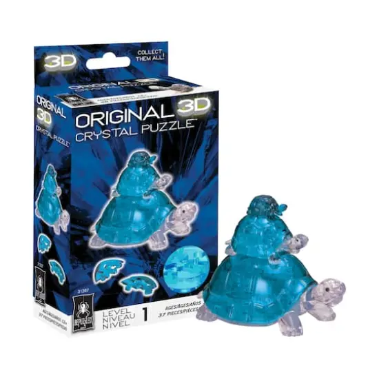 3D Crystal Puzzle - Turtles (Blue): 37 Pcs {3}