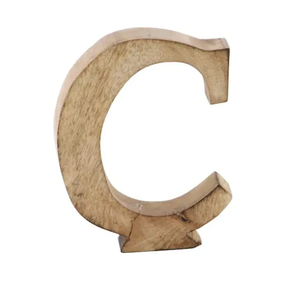8" Brown Mango Wood Letter Set, 6ct. {5}