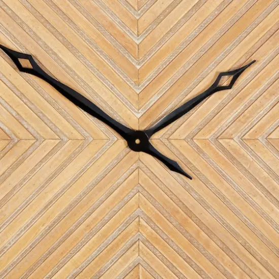 25" Brown Wood Industrial Wall Clock {5}