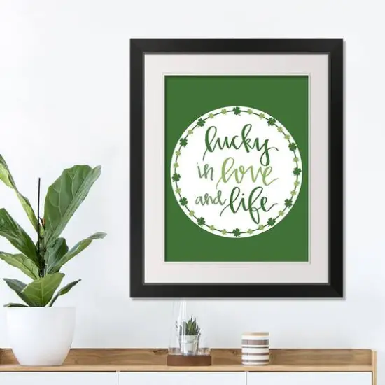 Luck Love Life Clover 16" x 20" Black Framed Print Under Plexiglass {3}