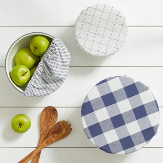 DII&reg; Assorted French Blue Farmhouse Woven Dish Cover Set {5}