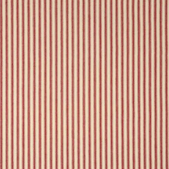 Roc-Lon Woven Ticking Stripe Cotton Fabric Red/Natural White {1}