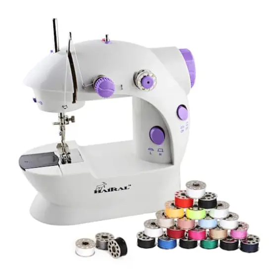 Haitral™ Lavender Flex-Speed Cordless Combo Sewing Machine with Bobbins & Sewing Thread {1}