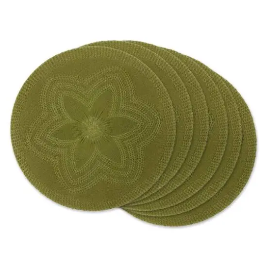 DII&reg; Woven Round Placemats, 6ct. Antique Green {1}