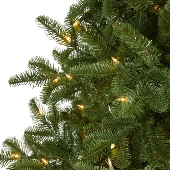 7ft. Pre-Lit South Carolina Spruce Artificial Christmas Tree, White Warm LED Lights {4}