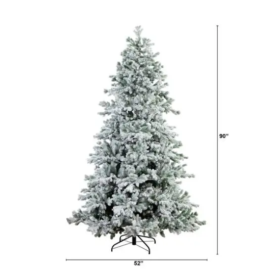 7.5ft. Pre-Lit Flocked California Spruce Artificial Christmas Tree, Color-Changing LED Lights {6}