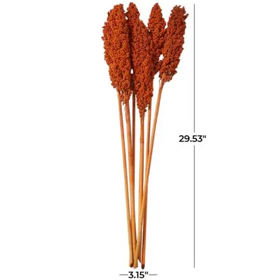 Dried Corn Maize Natural Foliage with Long Stems Orange {6}