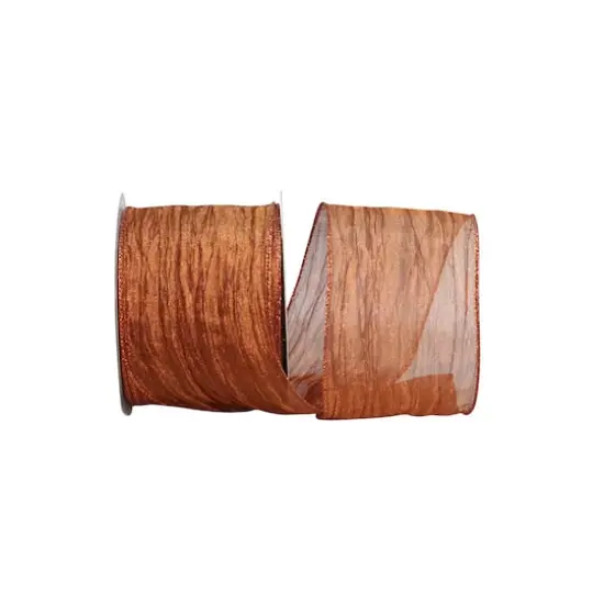 Reliant 4" x 30yd. Crushed Mesh Value Wired Ribbon Copper {1}