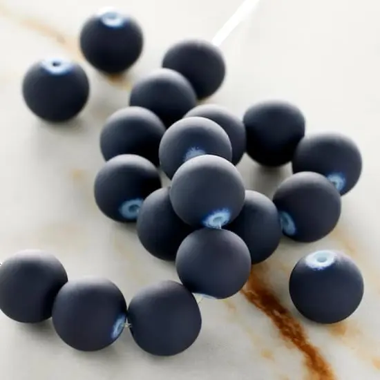 Blue Rubber Coated Glass Round Beads, 10mm by Bead Landing&trade; {3}