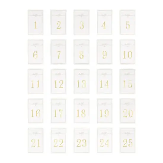 5.5" x 3.5" Gold 1 to 25 Table Number Card Set by Celebrate It&trade; {3}