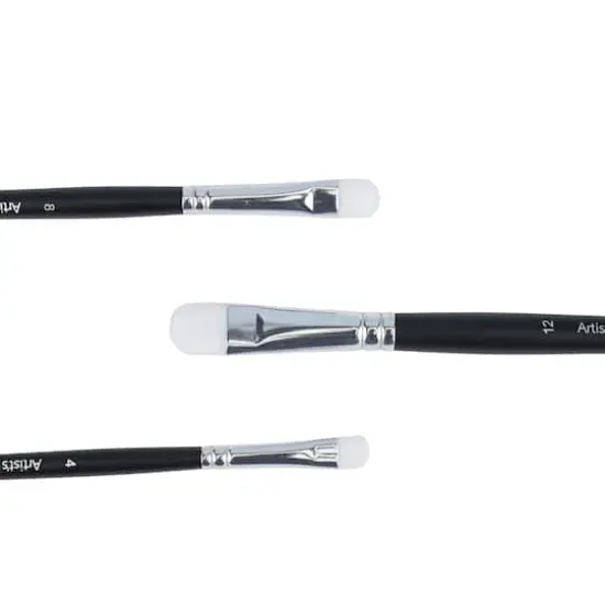 Scrubber White Taklon 3 Piece Mixed Media Brush Set by Artist's Loft&reg; {4}