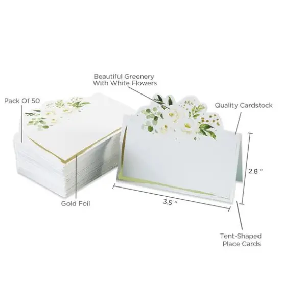 Kate Aspen&reg; Botanical Garden Tent Place Card, 100ct. {6}