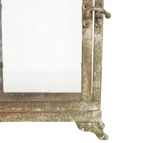 Brown Distressed Arched Panel Candle Lantern Set {5}