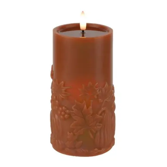6" Fall Leaf LED Pillar Candle by Ashland&reg; Pumpkin Leaf {3}