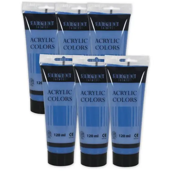Sargent Art&reg; Acrylic Paint, 120 mL, 6ct. Primary Cyan {1}