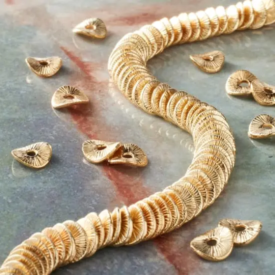 Gold Metal Wavy Disc Beads by Bead Landing&trade; {3}