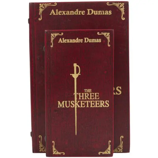Red The Three Musketeers Storage Faux Book Box Set {8}