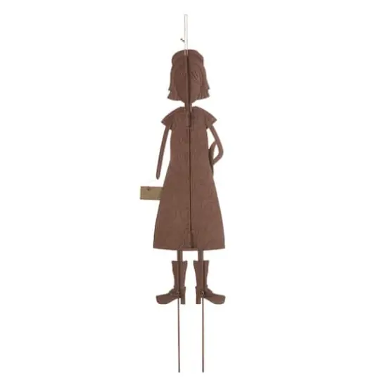 Glitzhome® 36" Metal Thanksgiving Pilgrim Girl Standing Or Hanging Yard Stake {9}