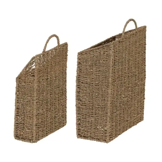 Household Essentials Rectangular Wicker Hanging Baskets {5}