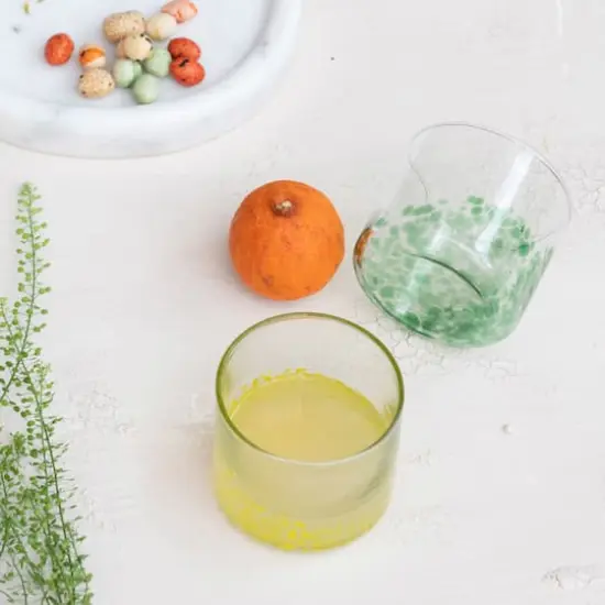 Hello Honey&reg; 8oz. Multicolor Festive Confetti Hand-Blown Drinking Glasses, 4ct. {3}