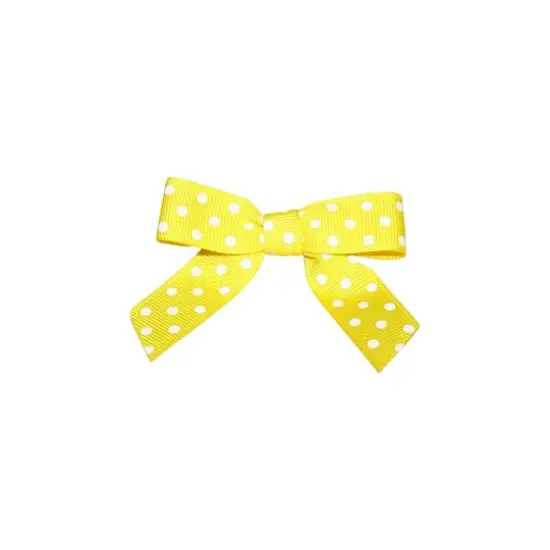 JAM Paper 2.5" Grosgrain Polka Dot Twist Tie Bows, 100ct. Lemon {1}