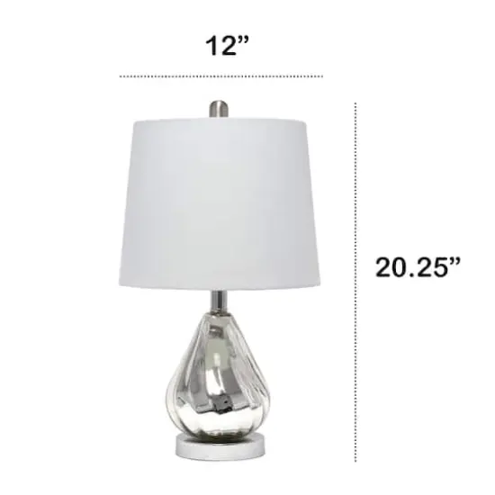Lalia Home 20.5" Kissy Pear Table Lamp with Fabric Shade Chrome and Gray {4}